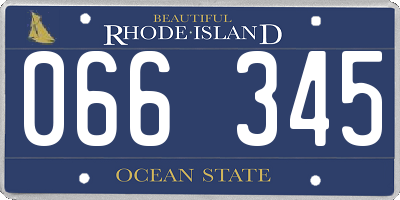 RI license plate 066345