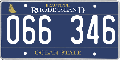 RI license plate 066346