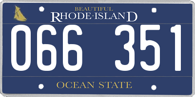 RI license plate 066351