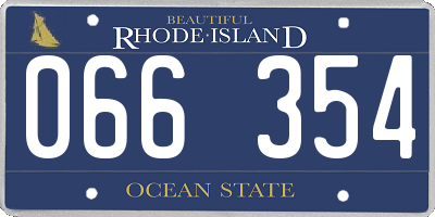 RI license plate 066354
