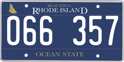 RI license plate 066357