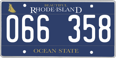 RI license plate 066358