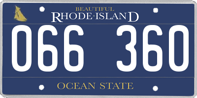 RI license plate 066360