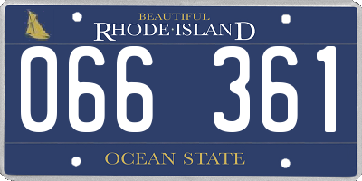RI license plate 066361
