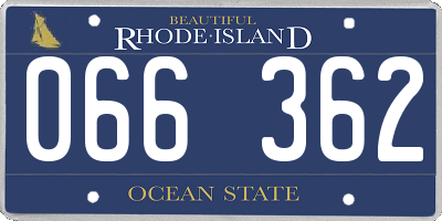 RI license plate 066362