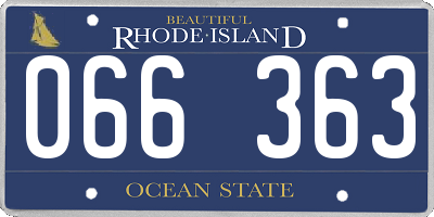 RI license plate 066363