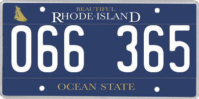 RI license plate 066365