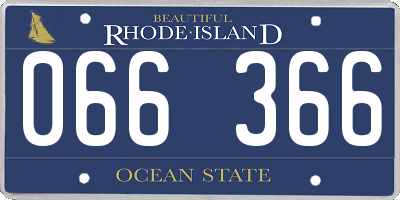 RI license plate 066366