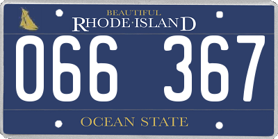 RI license plate 066367