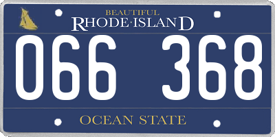 RI license plate 066368