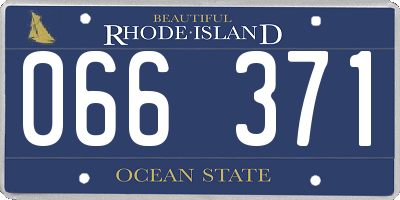 RI license plate 066371