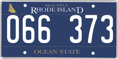 RI license plate 066373