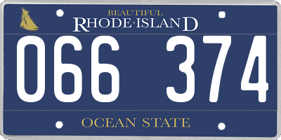 RI license plate 066374