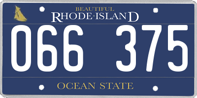 RI license plate 066375