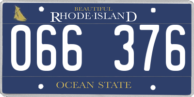 RI license plate 066376