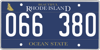 RI license plate 066380