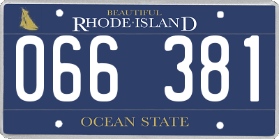 RI license plate 066381