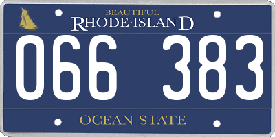 RI license plate 066383