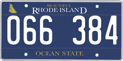 RI license plate 066384