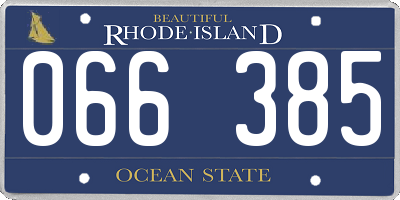 RI license plate 066385