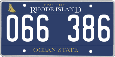 RI license plate 066386