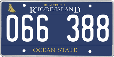 RI license plate 066388