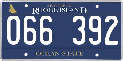 RI license plate 066392