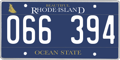 RI license plate 066394