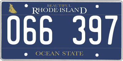 RI license plate 066397