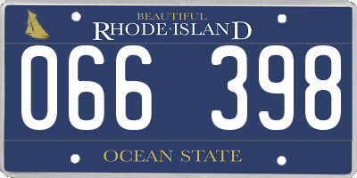 RI license plate 066398