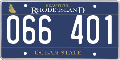 RI license plate 066401