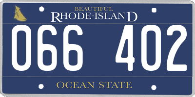 RI license plate 066402