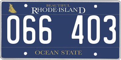 RI license plate 066403