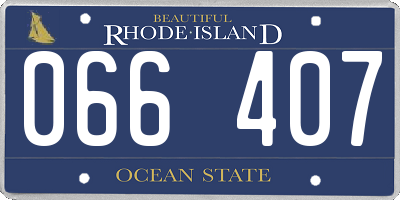 RI license plate 066407