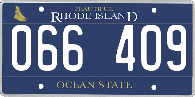 RI license plate 066409