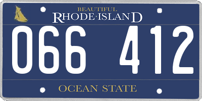 RI license plate 066412