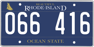 RI license plate 066416