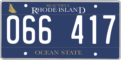 RI license plate 066417