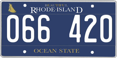RI license plate 066420