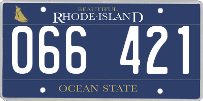 RI license plate 066421