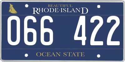 RI license plate 066422