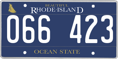 RI license plate 066423