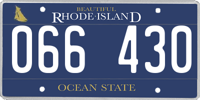 RI license plate 066430