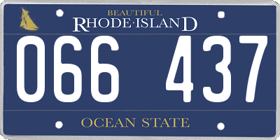 RI license plate 066437