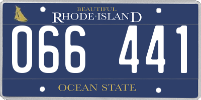 RI license plate 066441