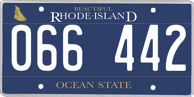 RI license plate 066442