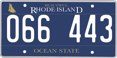 RI license plate 066443
