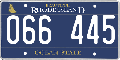 RI license plate 066445