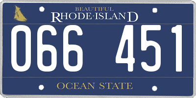 RI license plate 066451