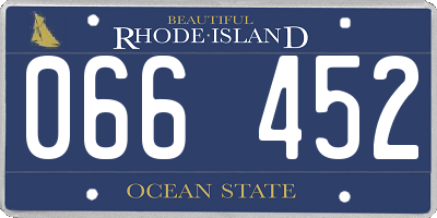 RI license plate 066452